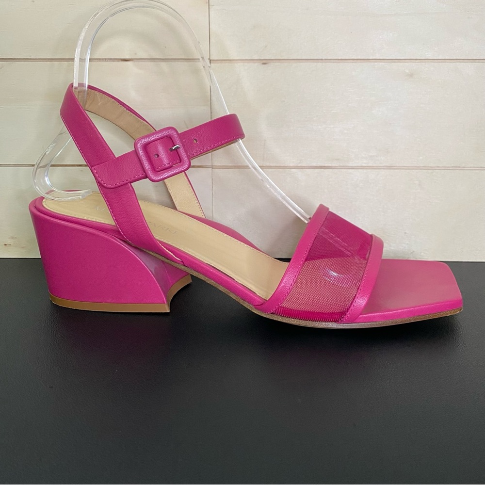 Marion Parke Slingback Pumps Sandals Women's Size 10.5 Shoes 40.5 Pink Leather